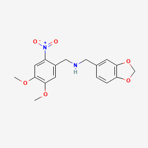 molecular formula C17H18N2O6 B5740585 (1,3-benzodioxol-5-ylmethyl)(4,5-dimethoxy-2-nitrobenzyl)amine 