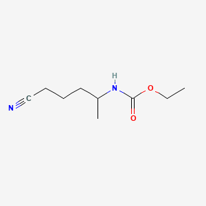 molecular formula C9H16N2O2 B574059 Ethyl (5-cyanopentan-2-yl)carbamate CAS No. 180985-37-9