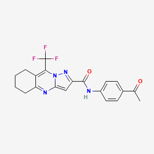 molecular formula C20H17F3N4O2 B5740606 N-(4-acetylphenyl)-9-(trifluoromethyl)-5,6,7,8-tetrahydropyrazolo[5,1-b]quinazoline-2-carboxamide 