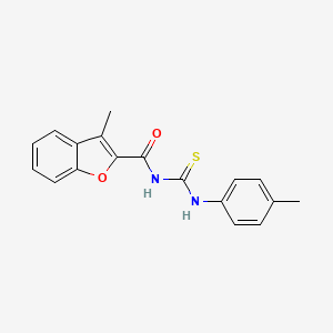 molecular formula C18H16N2O2S B5740626 3-methyl-N-{[(4-methylphenyl)amino]carbonothioyl}-1-benzofuran-2-carboxamide 