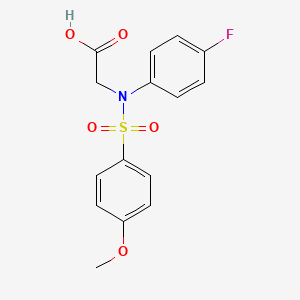 molecular formula C15H14FNO5S B5740633 N-(4-fluorophenyl)-N-[(4-methoxyphenyl)sulfonyl]glycine 
