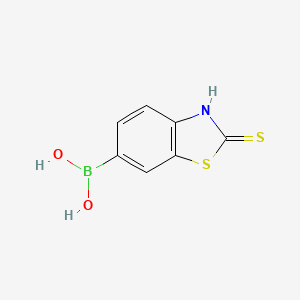 molecular formula C7H6BNO2S2 B574067 (2-Thioxo-2,3-dihydrobenzo[d]thiazol-6-yl)boronic acid CAS No. 190580-99-5