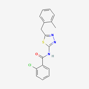 molecular formula C17H14ClN3OS B5740688 2-chloro-N-[5-(2-methylbenzyl)-1,3,4-thiadiazol-2-yl]benzamide 