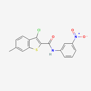 molecular formula C16H11ClN2O3S B5740696 3-chloro-6-methyl-N-(3-nitrophenyl)-1-benzothiophene-2-carboxamide 