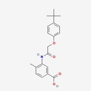 molecular formula C20H23NO4 B5740701 3-{[(4-tert-butylphenoxy)acetyl]amino}-4-methylbenzoic acid 