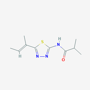 molecular formula C10H15N3OS B5740707 2-methyl-N-[5-(1-methyl-1-propen-1-yl)-1,3,4-thiadiazol-2-yl]propanamide 