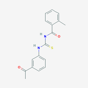molecular formula C17H16N2O2S B5740714 N-{[(3-acetylphenyl)amino]carbonothioyl}-2-methylbenzamide 