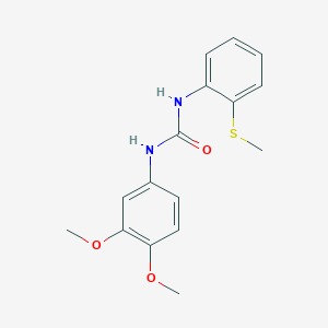 molecular formula C16H18N2O3S B5740724 N-(3,4-dimethoxyphenyl)-N'-[2-(methylthio)phenyl]urea 