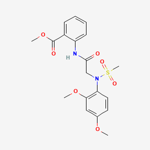 molecular formula C19H22N2O7S B5740742 methyl 2-{[N-(2,4-dimethoxyphenyl)-N-(methylsulfonyl)glycyl]amino}benzoate 