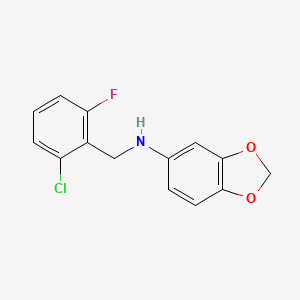 molecular formula C14H11ClFNO2 B5740782 1,3-benzodioxol-5-yl(2-chloro-6-fluorobenzyl)amine 