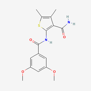 molecular formula C16H18N2O4S B5740796 2-[(3,5-dimethoxybenzoyl)amino]-4,5-dimethyl-3-thiophenecarboxamide 