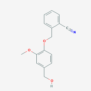 molecular formula C16H15NO3 B5740800 2-{[4-(hydroxymethyl)-2-methoxyphenoxy]methyl}benzonitrile 