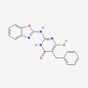 2-(1,3-benzoxazol-2-ylamino)-5-benzyl-4,6-pyrimidinediol