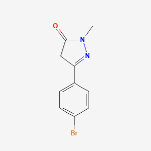 molecular formula C10H9BrN2O B574087 5-(4-Bromophenyl)-2-methyl-2,4-dihydro-3H-pyrazol-3-one CAS No. 160377-46-8