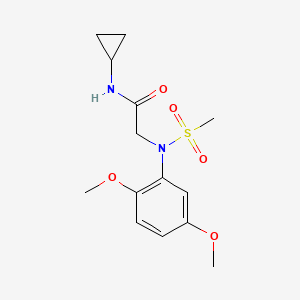 molecular formula C14H20N2O5S B5740893 N~1~-环丙基-N~2~-(2,5-二甲氧基苯基)-N~2~-(甲基磺酰基)甘氨酰胺 