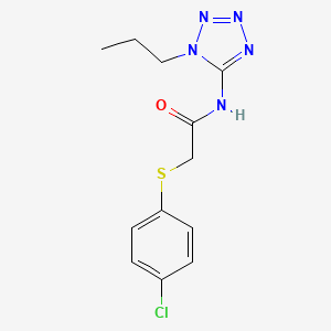 molecular formula C12H14ClN5OS B5740906 2-[(4-chlorophenyl)thio]-N-(1-propyl-1H-tetrazol-5-yl)acetamide 