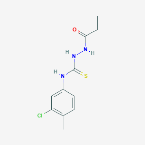 molecular formula C11H14ClN3OS B5740933 N-(3-chloro-4-methylphenyl)-2-propionylhydrazinecarbothioamide 