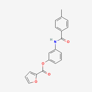 molecular formula C19H15NO4 B5740941 3-[(4-methylbenzoyl)amino]phenyl 2-furoate 