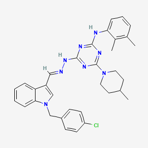 1-(4-chlorobenzyl)-1H-indole-3-carbaldehyde [4-[(2,3-dimethylphenyl)amino]-6-(4-methyl-1-piperidinyl)-1,3,5-triazin-2-yl]hydrazone