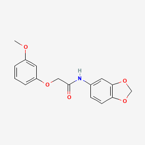 molecular formula C16H15NO5 B5740958 N-1,3-benzodioxol-5-yl-2-(3-methoxyphenoxy)acetamide 