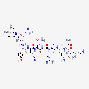 molecular formula C61H110N24O14 B574096 H-gly-lys-arg-tyr-lys-gln-arg-val-lys-asn-lys-nh2 CAS No. 160489-86-1