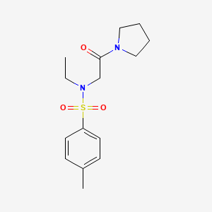 molecular formula C15H22N2O3S B5740989 N-ethyl-4-methyl-N-[2-oxo-2-(1-pyrrolidinyl)ethyl]benzenesulfonamide 