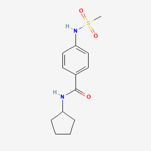 molecular formula C13H18N2O3S B5740998 N-cyclopentyl-4-[(methylsulfonyl)amino]benzamide 