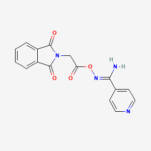 molecular formula C16H12N4O4 B5740999 N'-{[2-(1,3-dioxo-1,3-dihydro-2H-isoindol-2-yl)acetyl]oxy}-4-pyridinecarboximidamide 