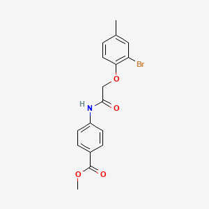 molecular formula C17H16BrNO4 B5741051 methyl 4-{[(2-bromo-4-methylphenoxy)acetyl]amino}benzoate 