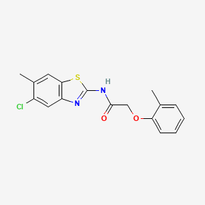 N-(5-chloro-6-methyl-1,3-benzothiazol-2-yl)-2-(2-methylphenoxy)acetamide