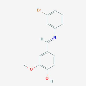 molecular formula C14H12BrNO2 B5741099 4-{[(3-bromophenyl)imino]methyl}-2-methoxyphenol 