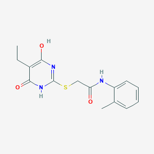 molecular formula C15H17N3O3S B5741109 2-[(5-ethyl-4-hydroxy-6-oxo-1,6-dihydro-2-pyrimidinyl)thio]-N-(2-methylphenyl)acetamide 