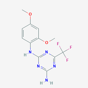 molecular formula C12H12F3N5O2 B5741136 N-(2,4-dimethoxyphenyl)-6-(trifluoromethyl)-1,3,5-triazine-2,4-diamine 