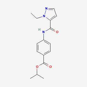 molecular formula C16H19N3O3 B5741151 isopropyl 4-{[(1-ethyl-1H-pyrazol-5-yl)carbonyl]amino}benzoate 