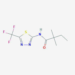 molecular formula C9H12F3N3OS B5741169 2,2-dimethyl-N-[5-(trifluoromethyl)-1,3,4-thiadiazol-2-yl]butanamide 