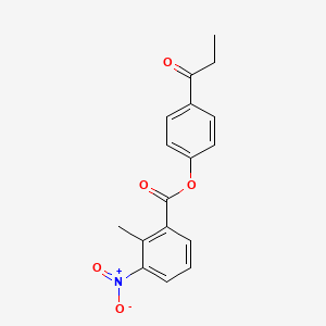 molecular formula C17H15NO5 B5741173 4-propionylphenyl 2-methyl-3-nitrobenzoate 