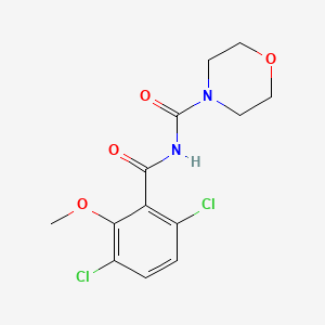 molecular formula C13H14Cl2N2O4 B5741187 N-(3,6-dichloro-2-methoxybenzoyl)-4-morpholinecarboxamide 