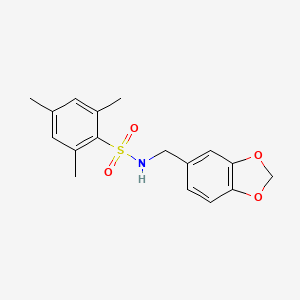 molecular formula C17H19NO4S B5741230 N-(1,3-benzodioxol-5-ylmethyl)-2,4,6-trimethylbenzenesulfonamide 