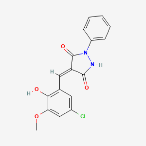 molecular formula C17H13ClN2O4 B5741275 4-(5-chloro-2-hydroxy-3-methoxybenzylidene)-1-phenyl-3,5-pyrazolidinedione 