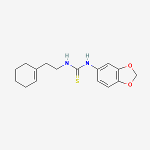 molecular formula C16H20N2O2S B5741311 N-1,3-benzodioxol-5-yl-N'-[2-(1-cyclohexen-1-yl)ethyl]thiourea 