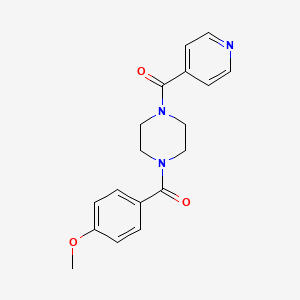 molecular formula C18H19N3O3 B5741316 1-isonicotinoyl-4-(4-methoxybenzoyl)piperazine 
