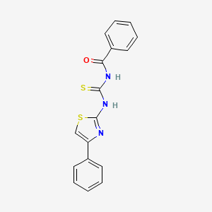 molecular formula C17H13N3OS2 B5741317 N-{[(4-phenyl-1,3-thiazol-2-yl)amino]carbonothioyl}benzamide CAS No. 4921-87-3