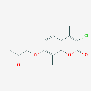 molecular formula C14H13ClO4 B5741329 3-chloro-4,8-dimethyl-7-(2-oxopropoxy)-2H-chromen-2-one 