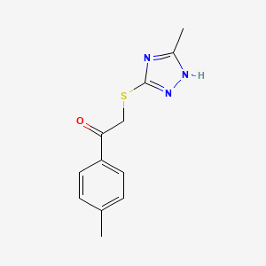 molecular formula C12H13N3OS B5741333 1-(4-methylphenyl)-2-[(5-methyl-4H-1,2,4-triazol-3-yl)thio]ethanone 