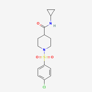 1-[(4-chlorophenyl)sulfonyl]-N-cyclopropyl-4-piperidinecarboxamide