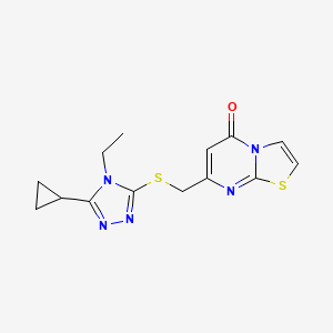 molecular formula C14H15N5OS2 B5741489 7-{[(5-cyclopropyl-4-ethyl-4H-1,2,4-triazol-3-yl)thio]methyl}-5H-[1,3]thiazolo[3,2-a]pyrimidin-5-one CAS No. 883546-31-4