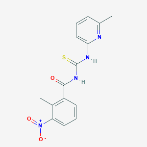 molecular formula C15H14N4O3S B5741513 2-methyl-N-{[(6-methyl-2-pyridinyl)amino]carbonothioyl}-3-nitrobenzamide 