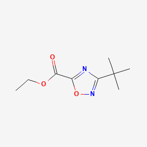 molecular formula C9H14N2O3 B574152 Ethyl 3-tert-butyl-1,2,4-oxadiazole-5-carboxylate CAS No. 163719-73-1