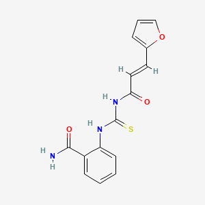 molecular formula C15H13N3O3S B5741544 2-[({[3-(2-furyl)acryloyl]amino}carbonothioyl)amino]benzamide 