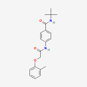molecular formula C20H24N2O3 B5741559 N-(tert-butyl)-4-{[(2-methylphenoxy)acetyl]amino}benzamide 